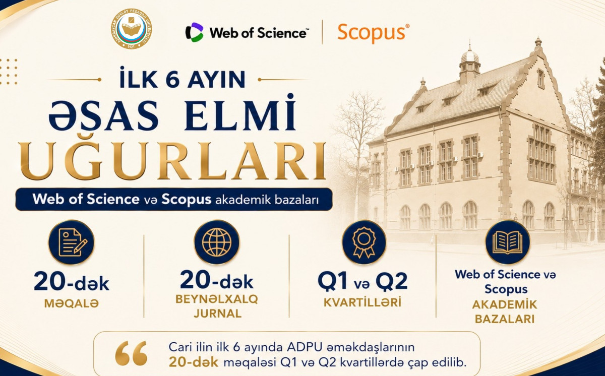 ADPU əməkdaşlarının tədqiqatları 20-dək nüfuzlu beynəlxalq jurnallarda dərc olunub 