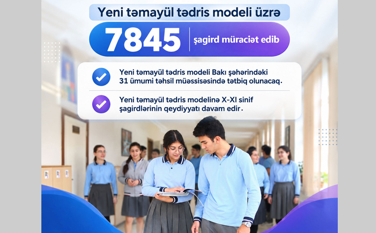 Yeni təmayül tədris modeli üzrə 7845 şagird müraciət edib 